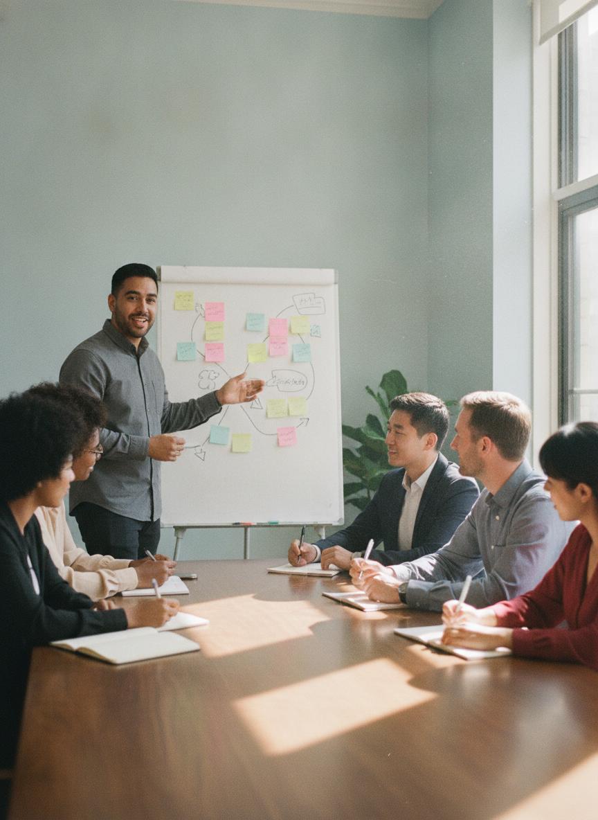 A facilitator leading an executive workshop